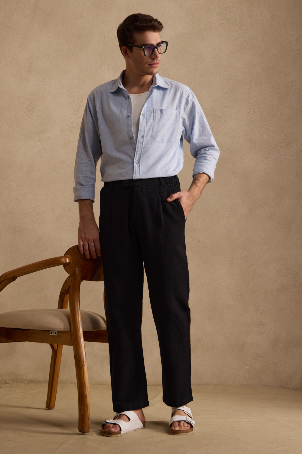 THE SEOUL LINEN PANTS IN DEEP BLACK