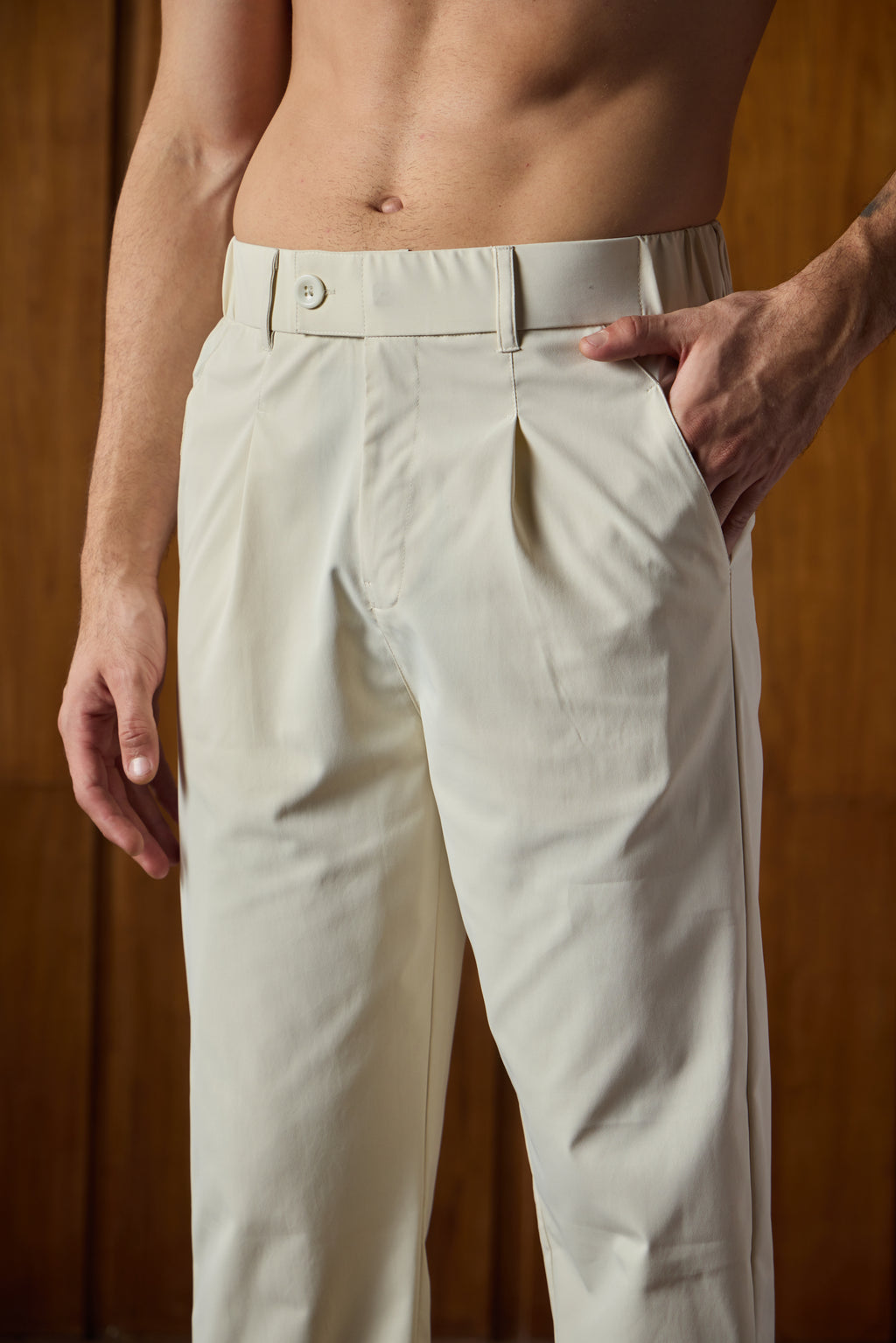 THE SEOUL AIR PANTS IN SOFT CREAM