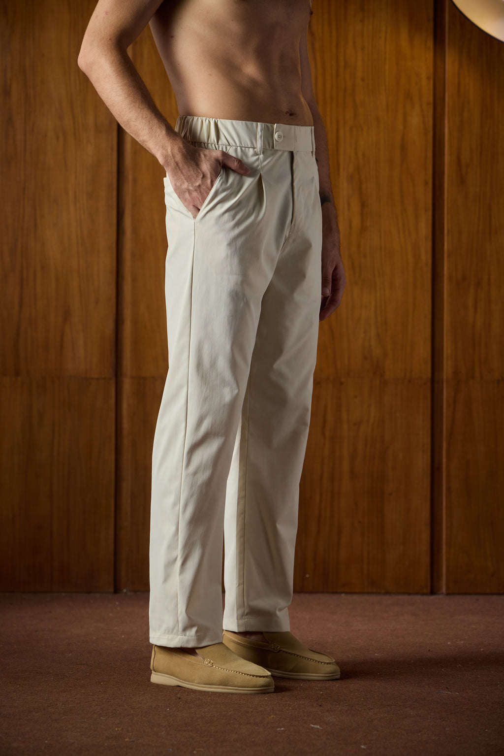 THE SEOUL AIR PANTS IN SOFT CREAM