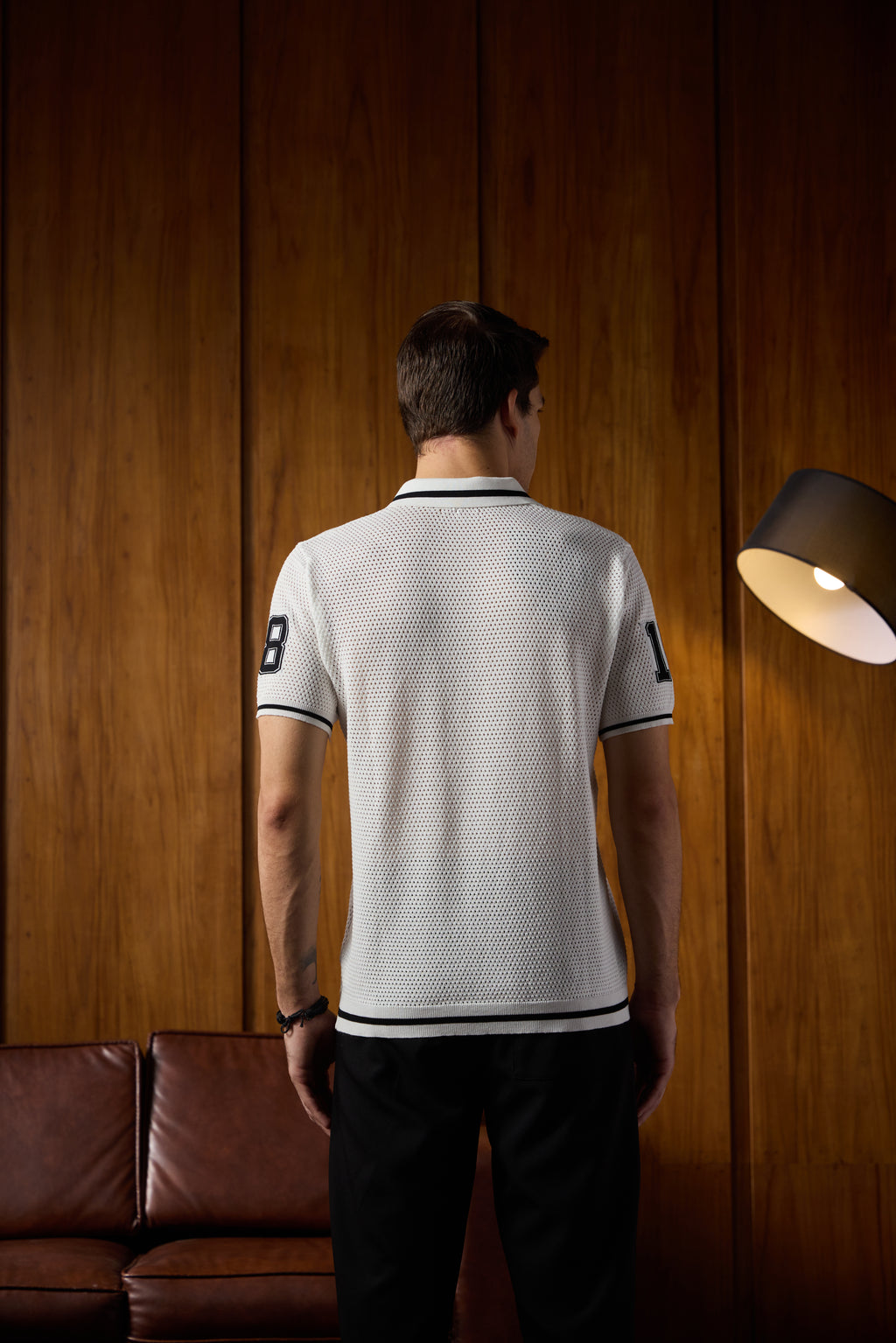 THE VARSITY MESH POLO IN MAISON WHITE