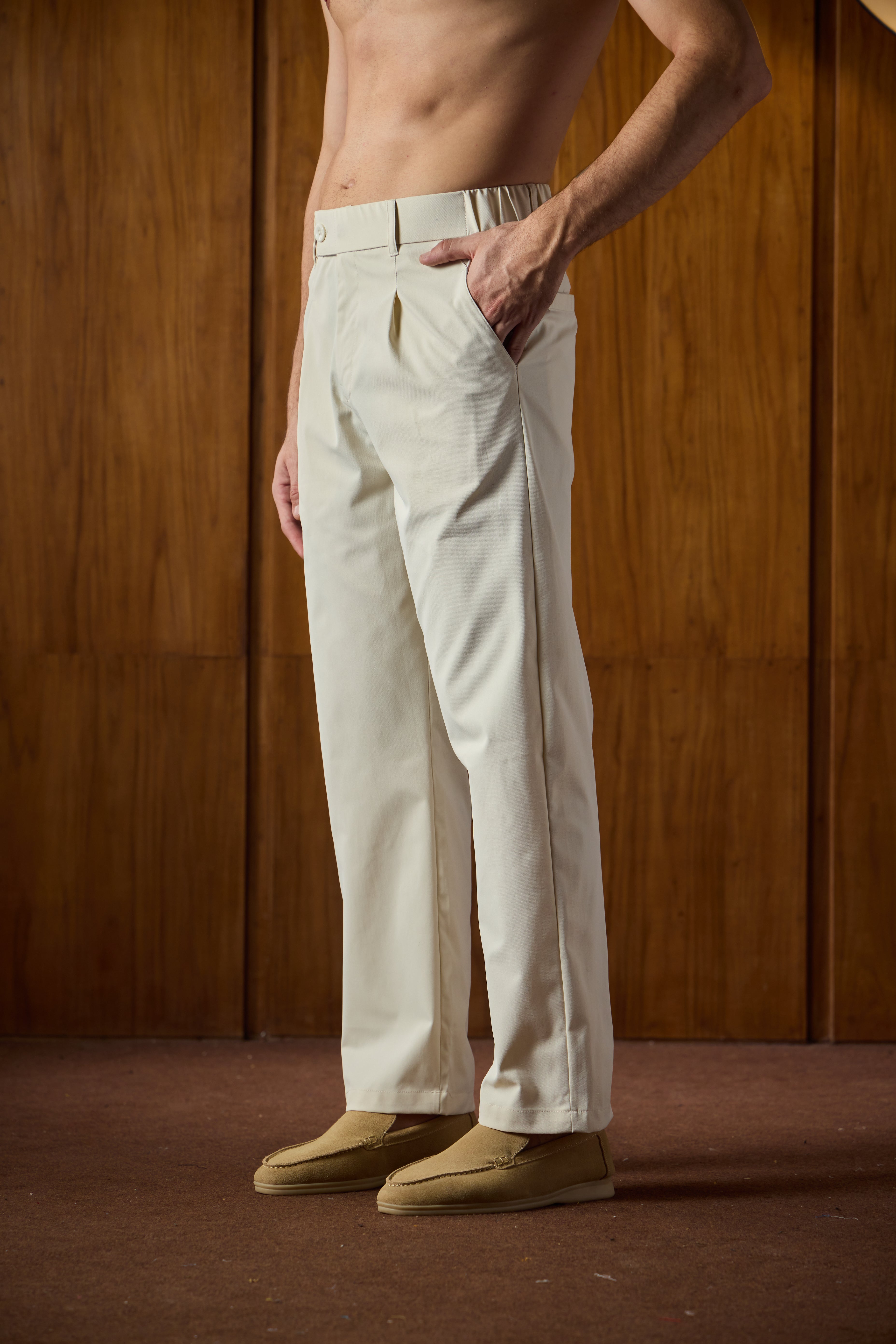THE SEOUL AIR PANTS IN SOFT CREAM