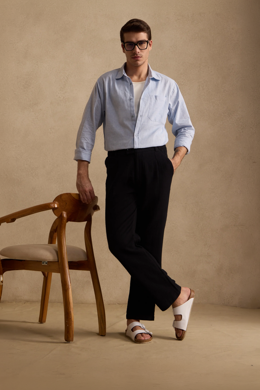 THE SEOUL LINEN PANTS IN DEEP BLACK