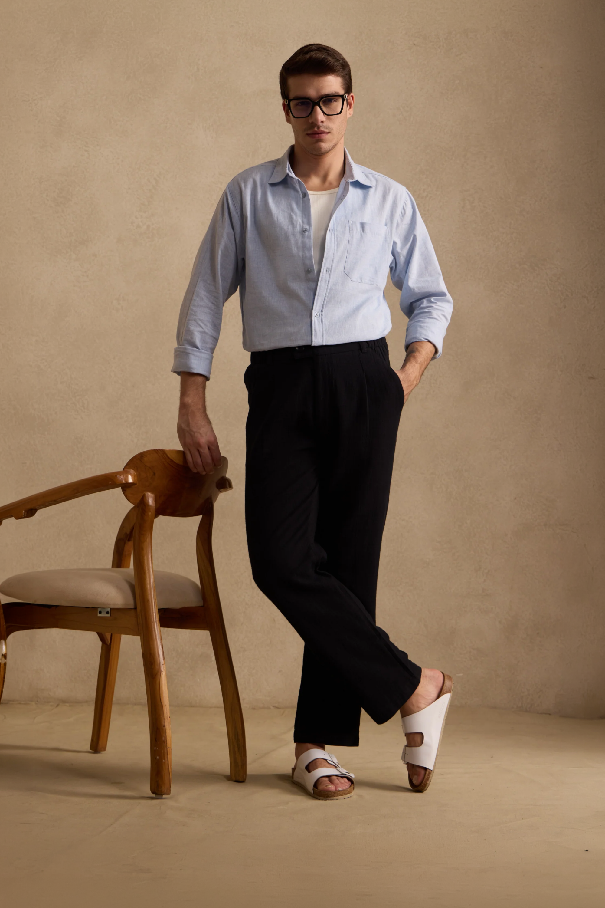 THE SEOUL LINEN PANTS IN DEEP BLACK