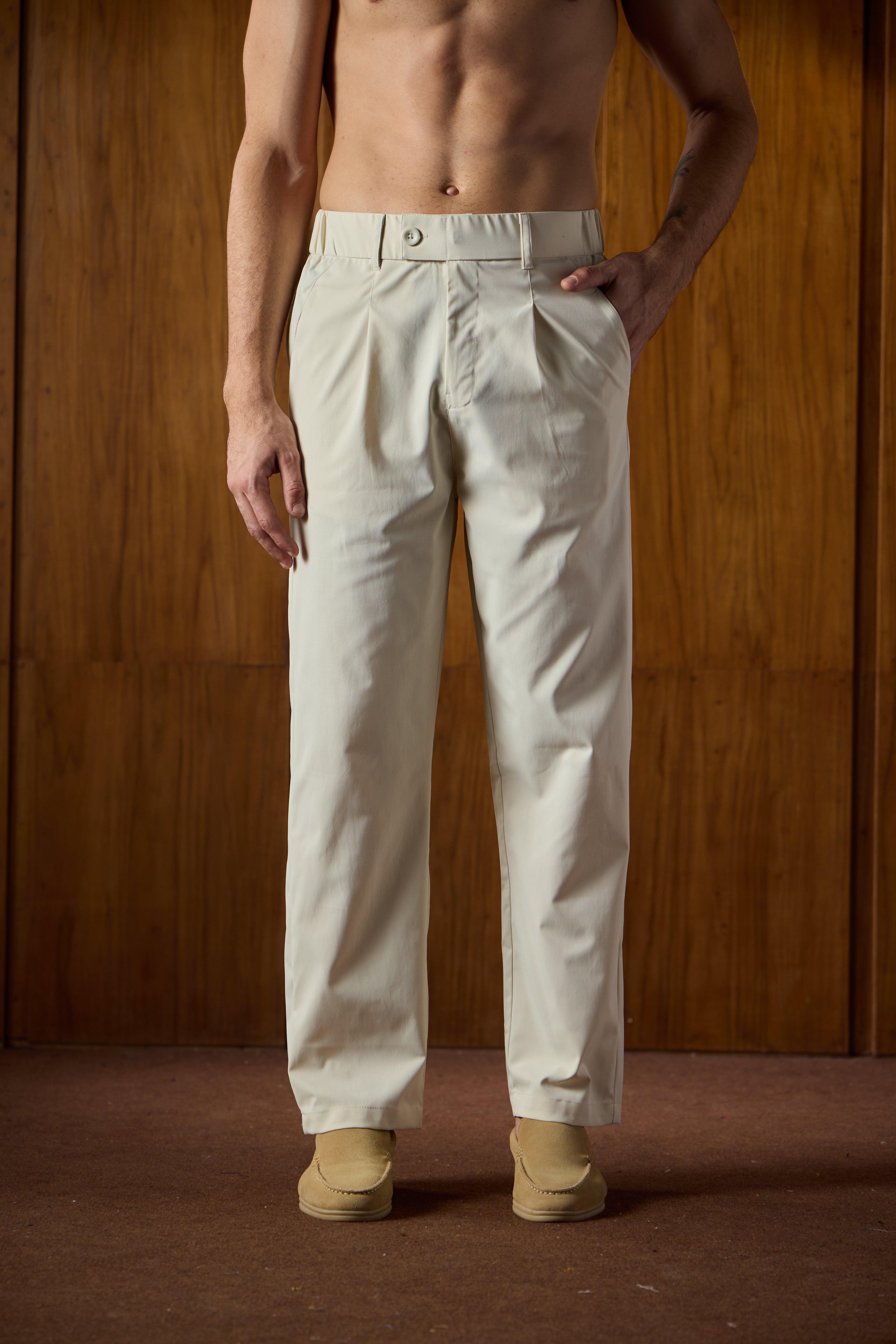 THE SEOUL AIR PANTS IN SOFT CREAM