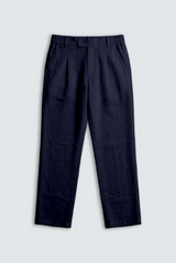 EVRYDAE SEOUL LINEN TROUSER IN ROYAL NAVY