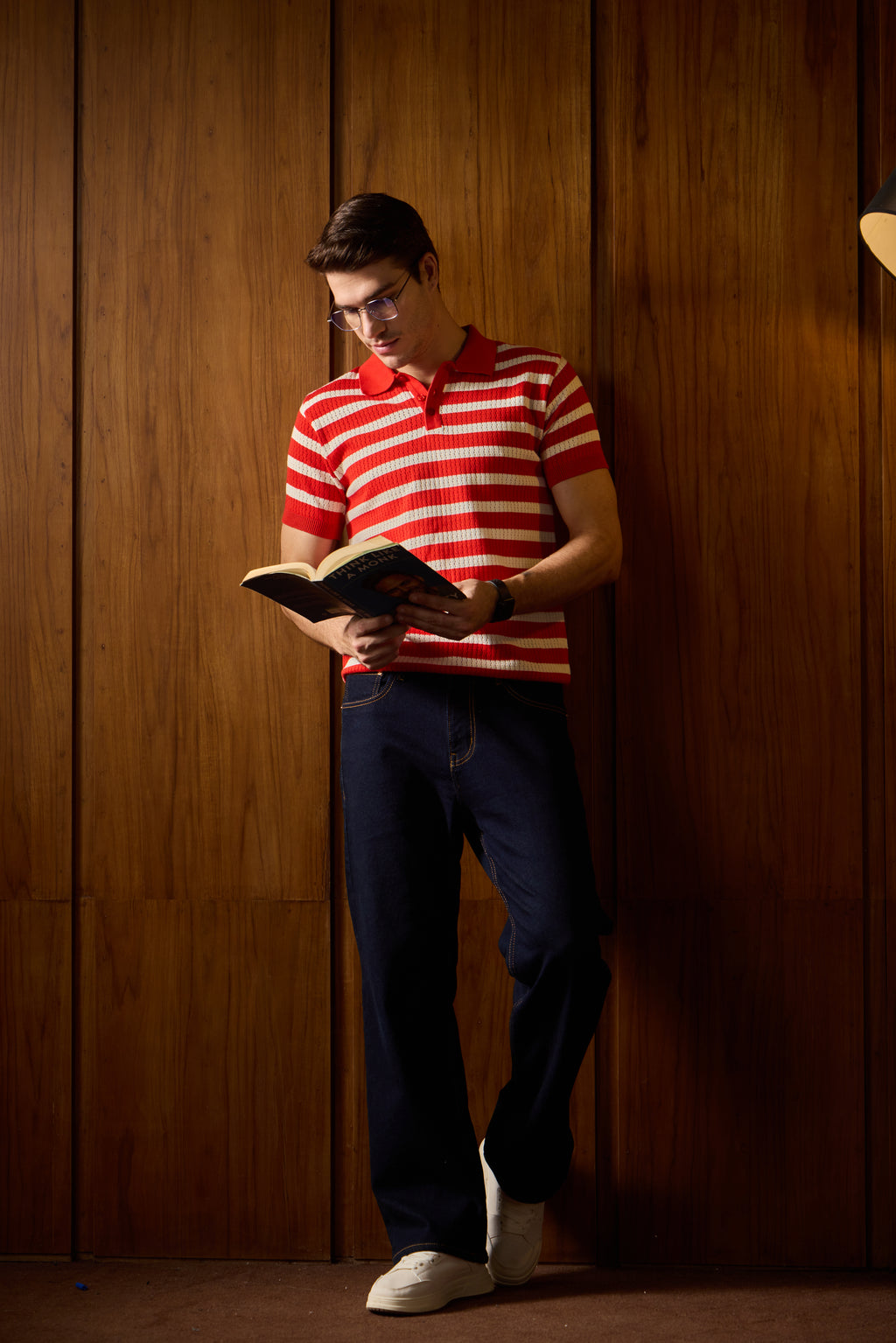 THE NAUTICA STRIPED POLO IN RED