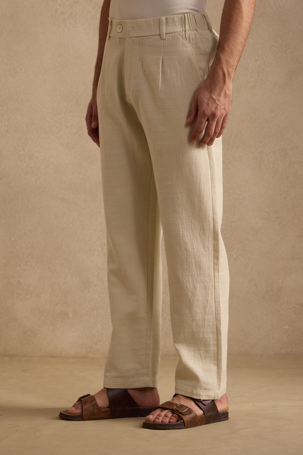 THE SEOUL LINEN PANTS IN LIGHT SAND