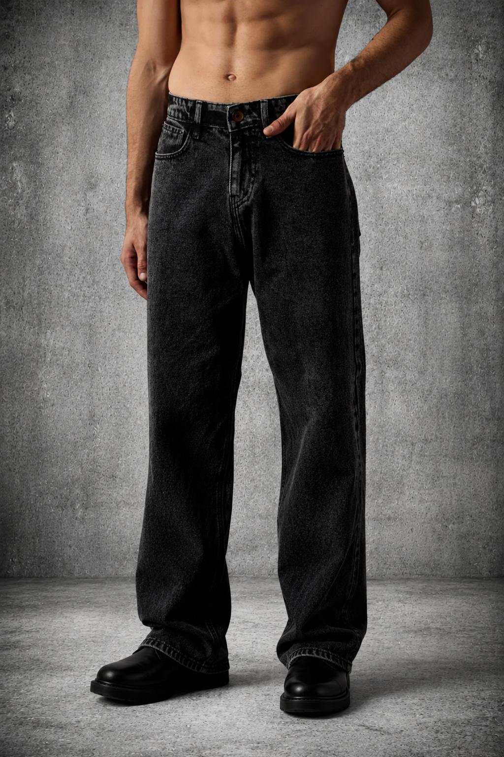 THE EASE DENIM IN CHARCOAL BLACK