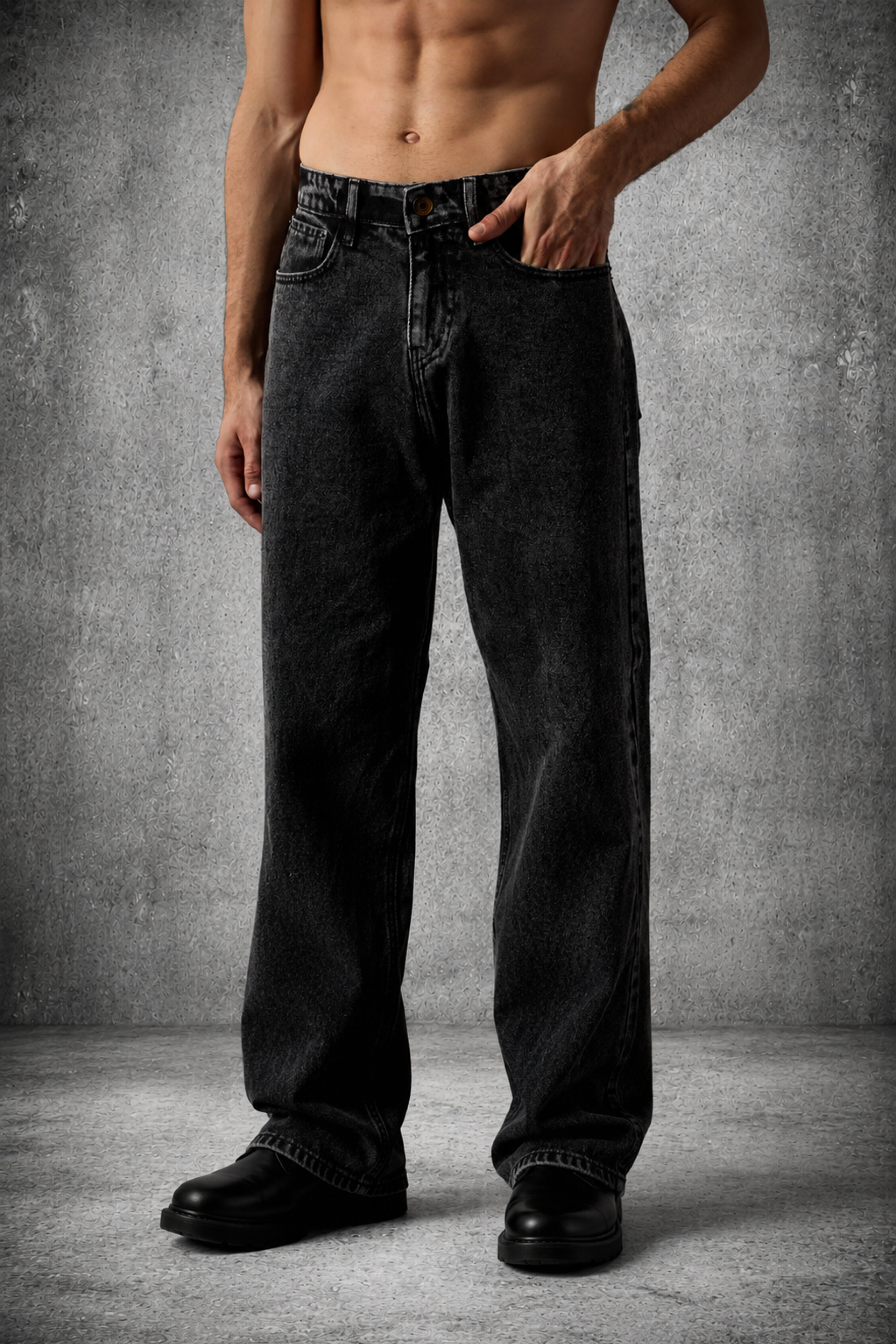 THE EASE DENIM IN CHARCOAL BLACK
