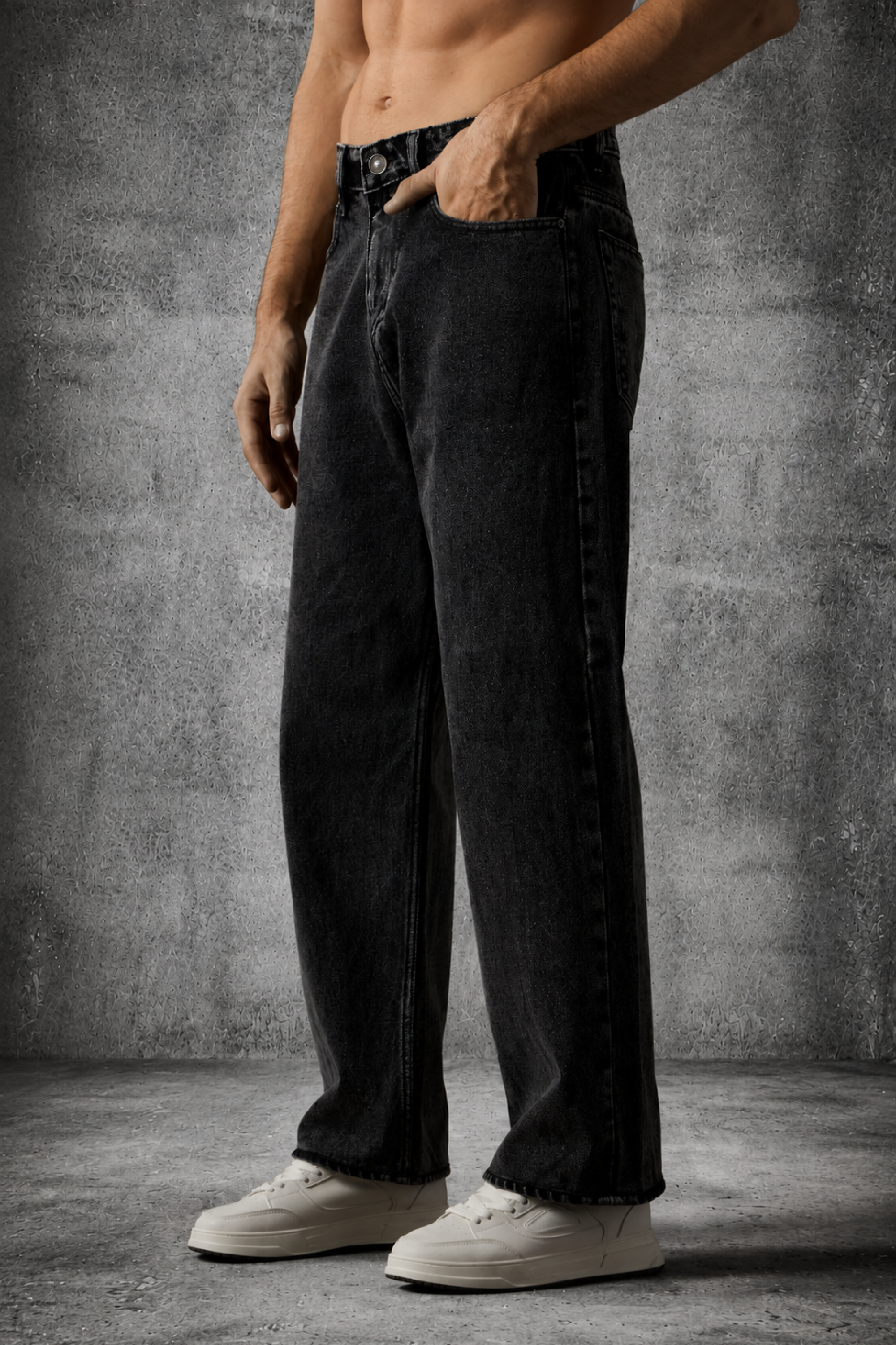 THE EASE DENIM IN CHARCOAL BLACK