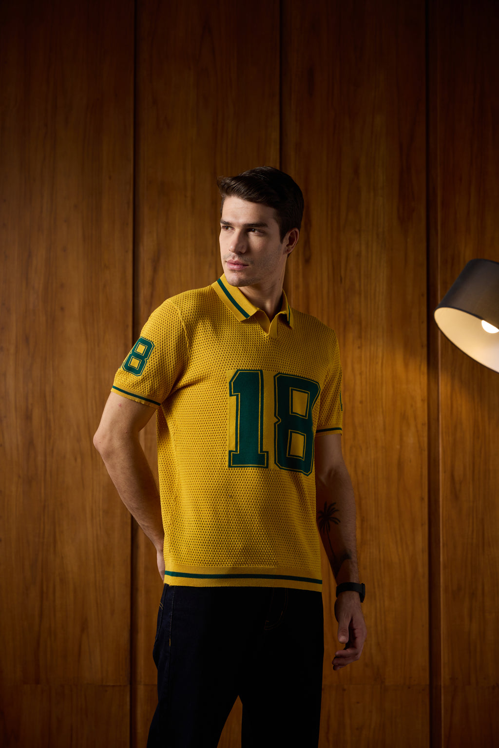 THE VARSITY MESH POLO IN ATHLETIC GOLD
