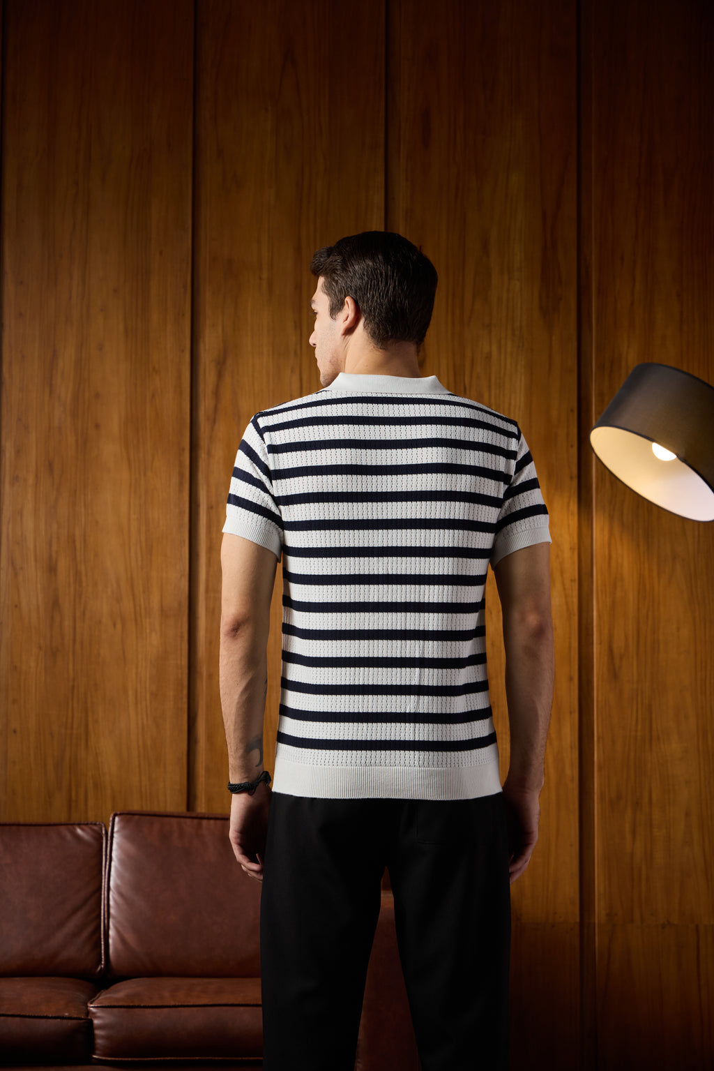 THE NAUTICA STRIPED POLO IN WHITE