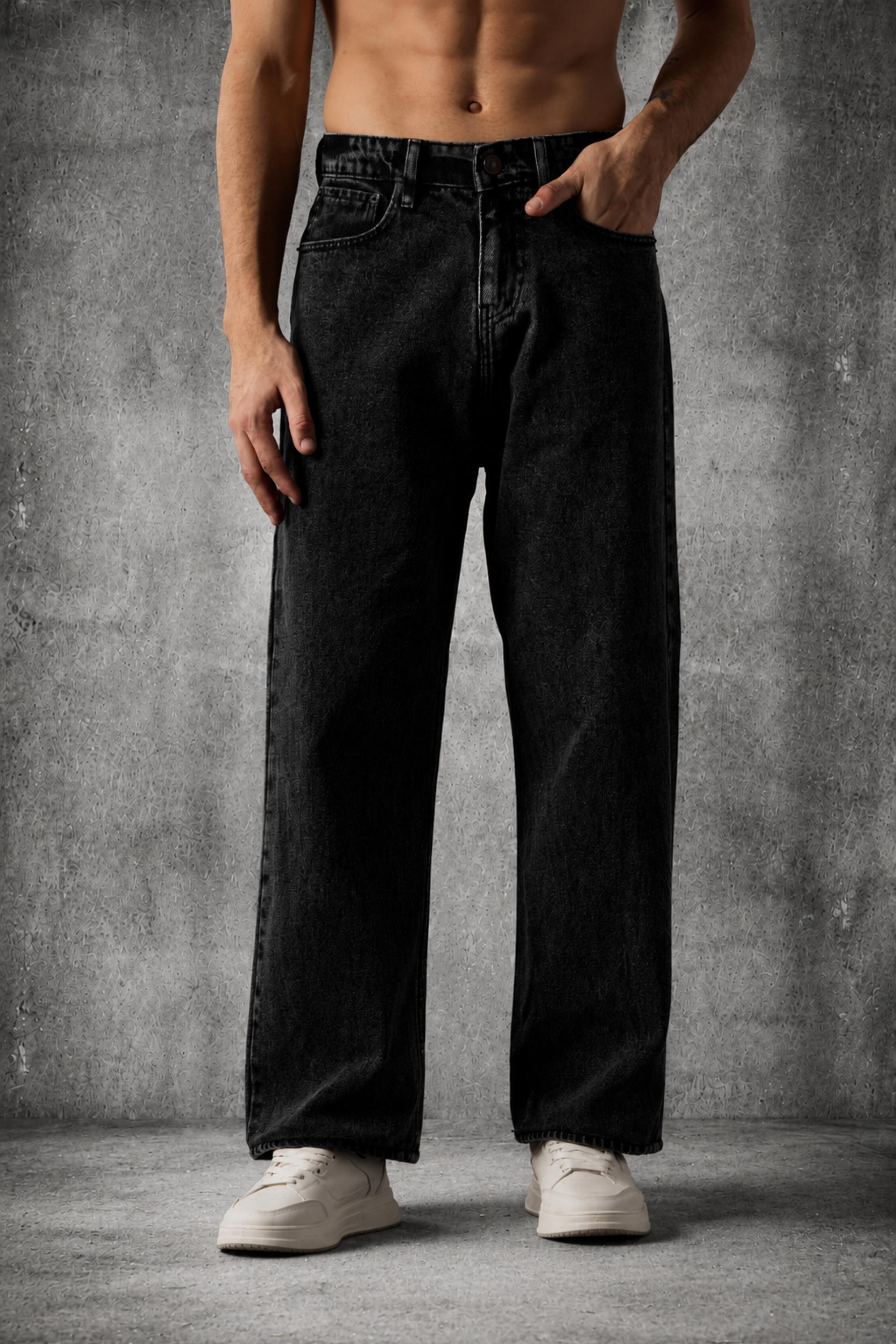 THE EASE DENIM IN CHARCOAL BLACK