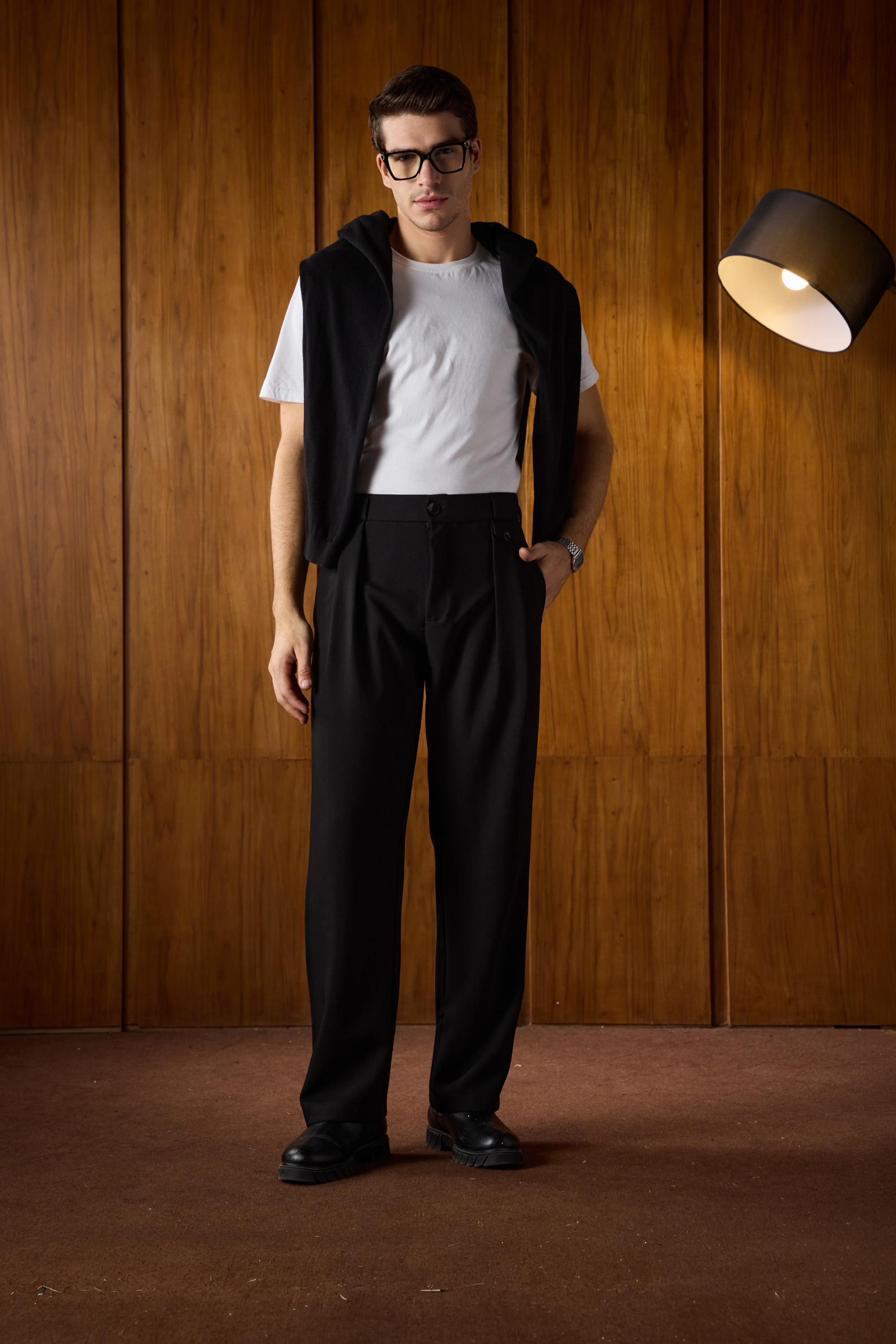 THE SEOUL PLEATED PANTS IN DEEP BLACK