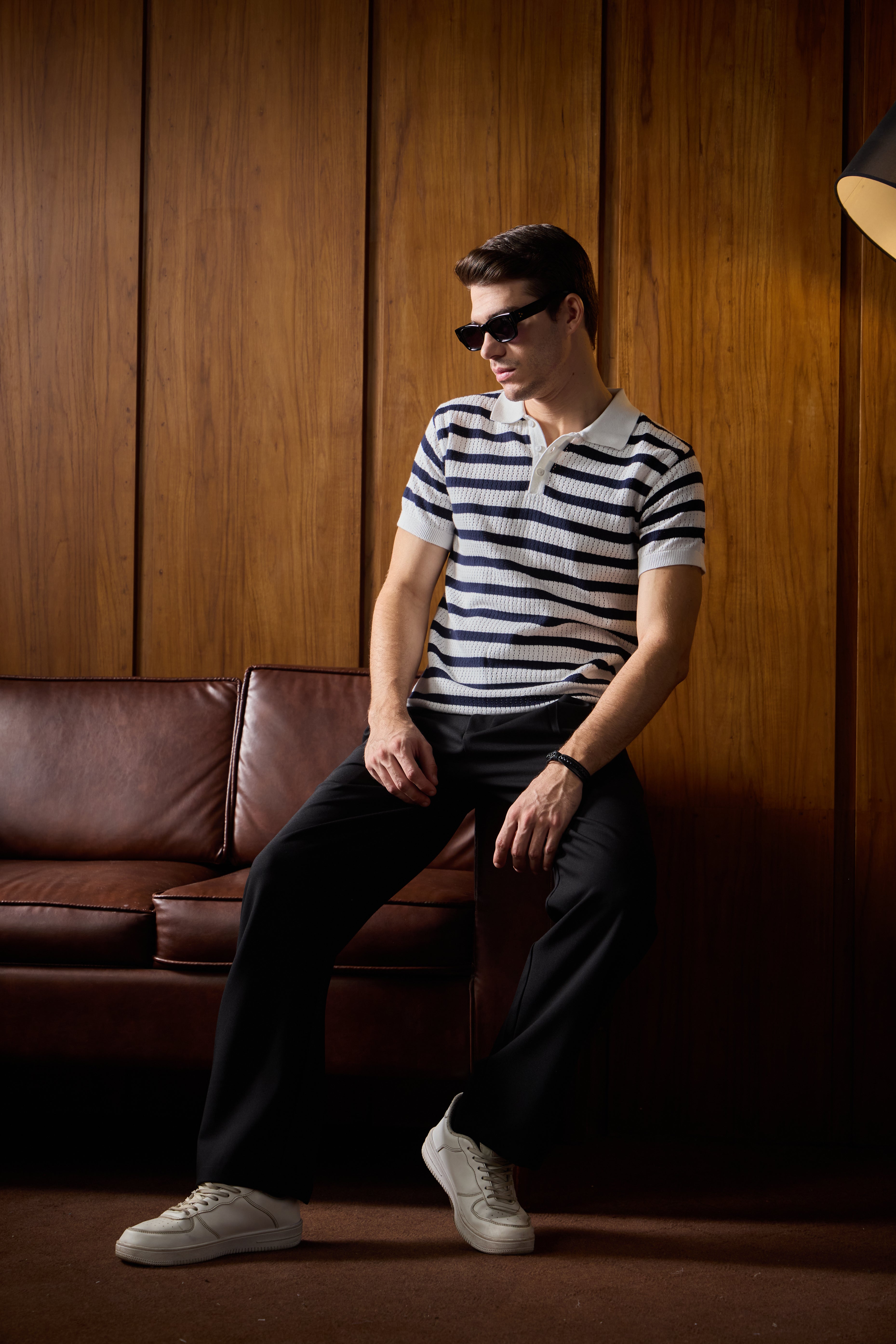THE NAUTICA STRIPED POLO IN WHITE