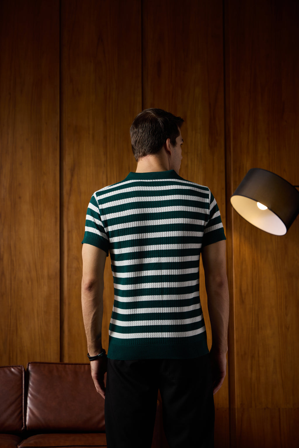 THE NAUTICA STRIPED POLO IN RACING GREEN