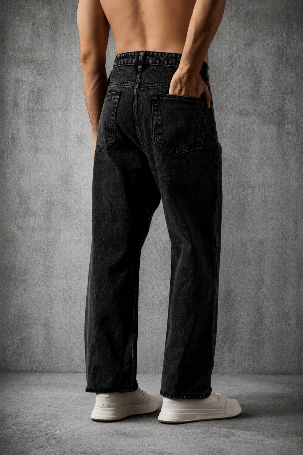 THE EASE DENIM IN CHARCOAL BLACK