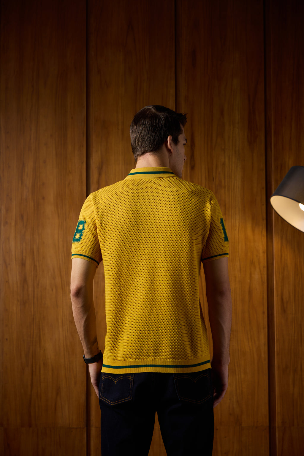 THE VARSITY MESH POLO IN ATHLETIC GOLD