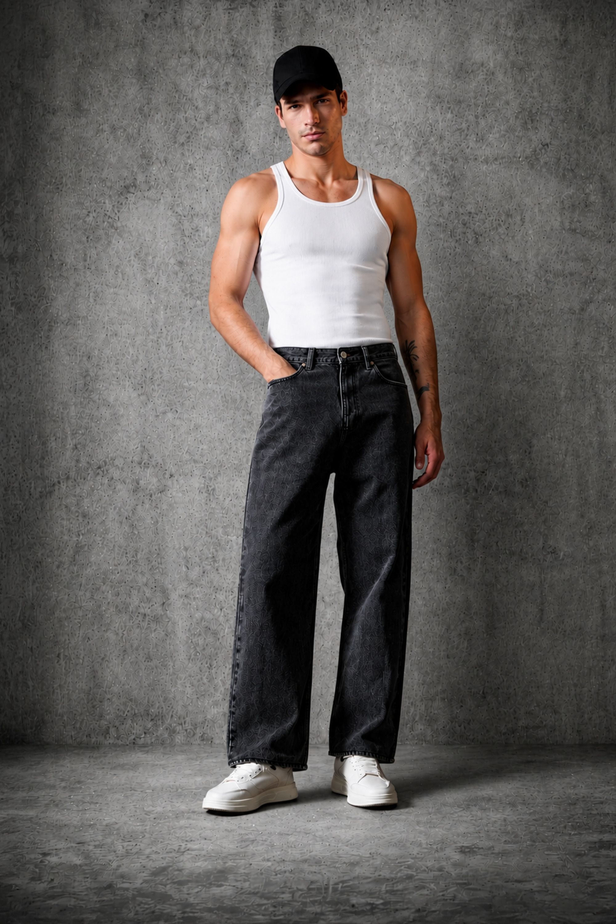 THE EASE DENIM IN CHARCOAL BLACK