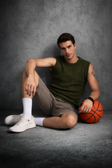 MESH KNIT TANK IN FERN GREEN