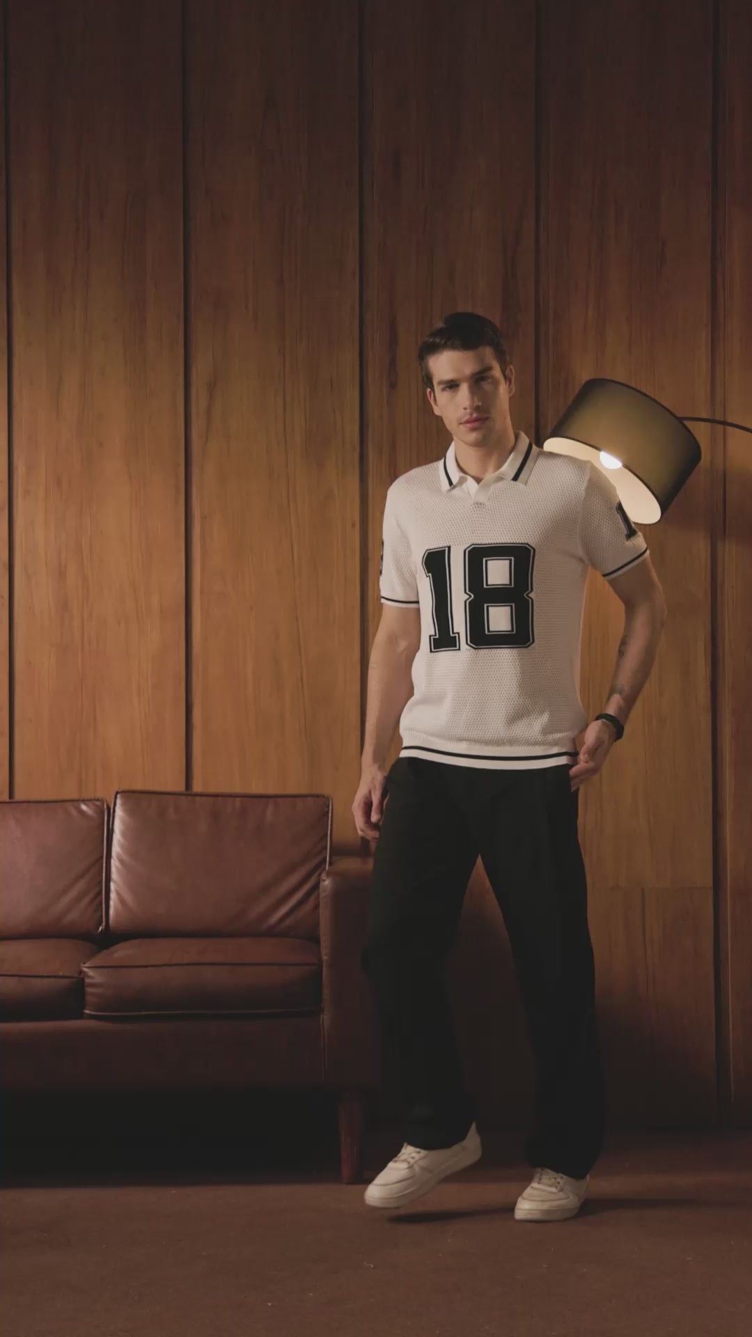 THE VARSITY MESH POLO IN MAISON WHITE