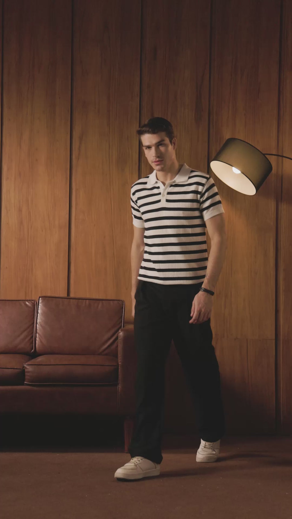 THE NAUTICA STRIPED POLO IN WHITE