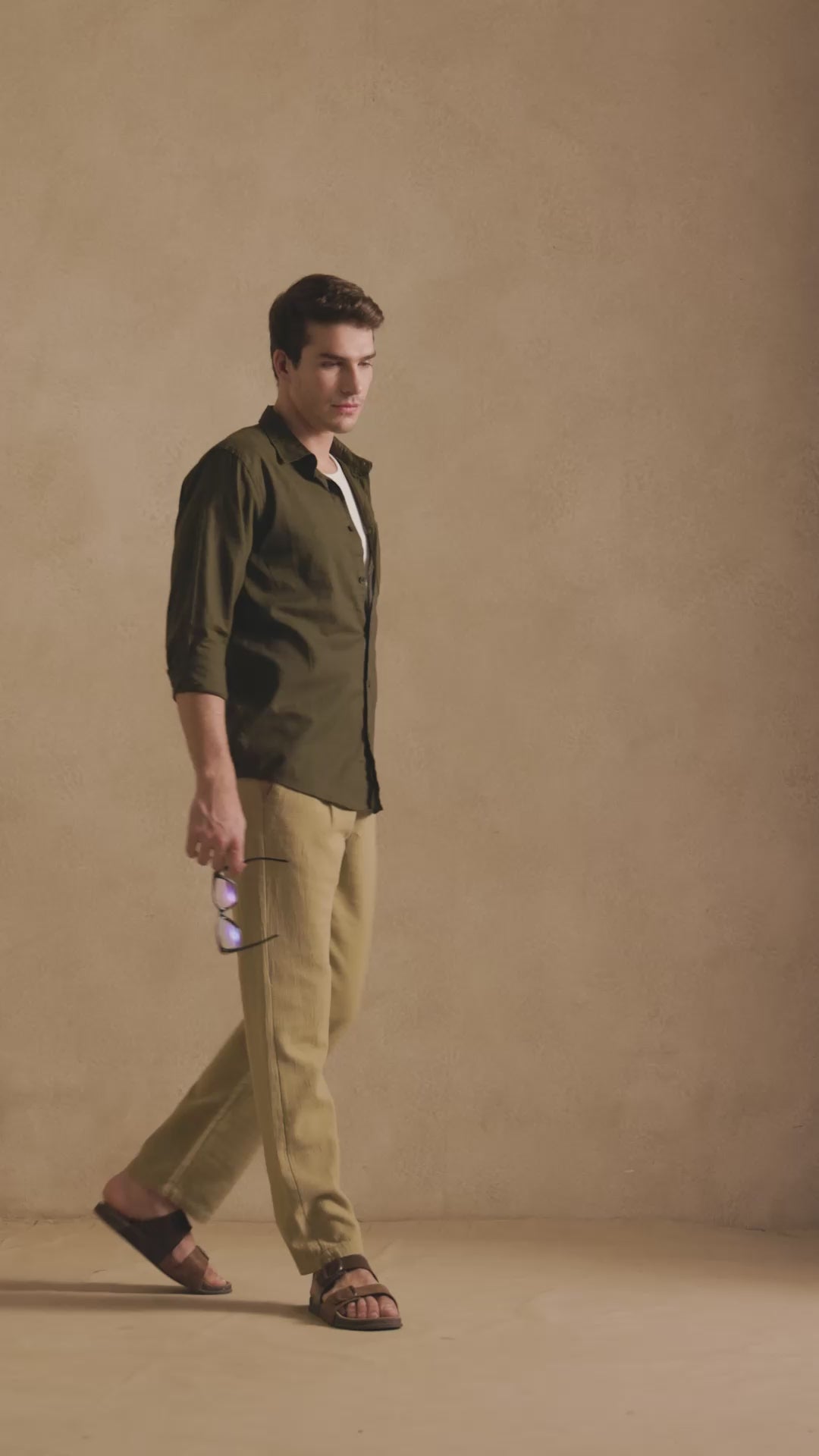 THE SEOUL LINEN PANTS IN OLIVE KHAKI