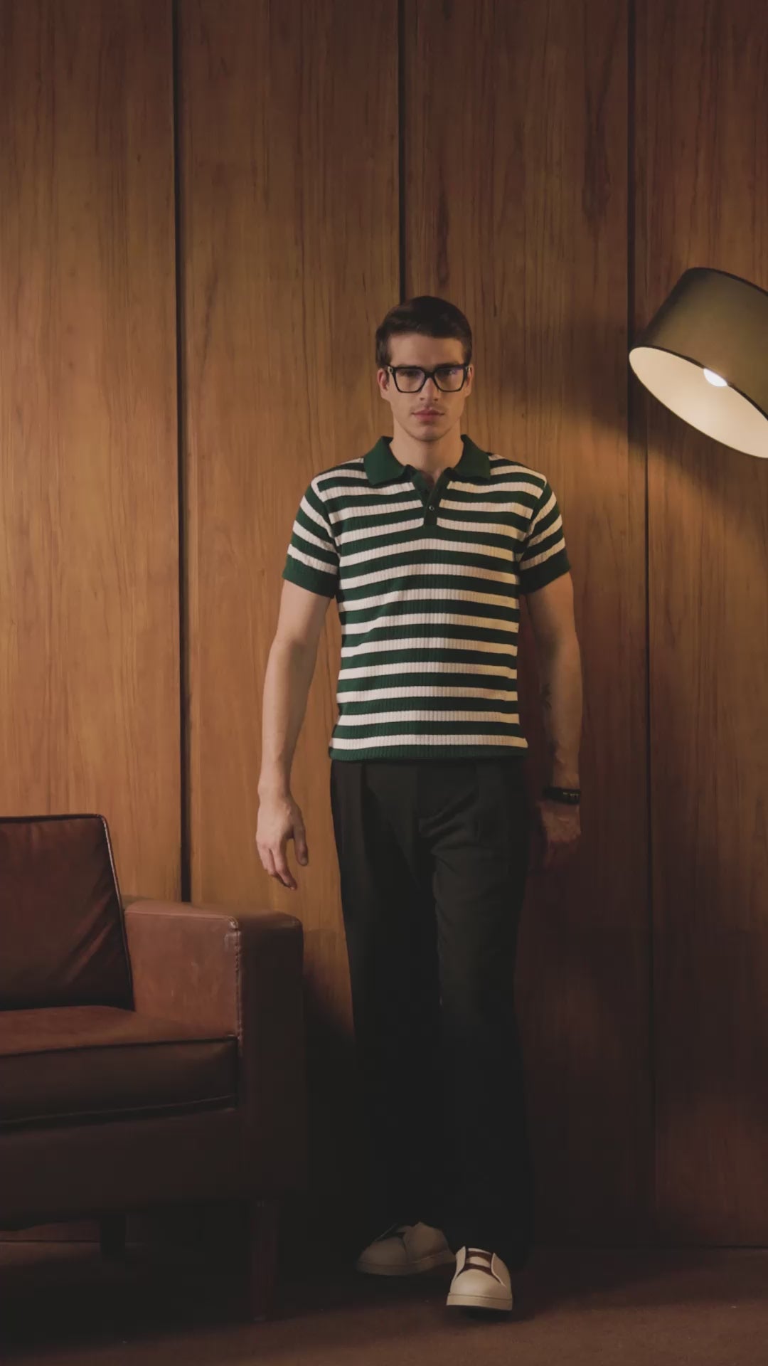 THE NAUTICA STRIPED POLO IN RACING GREEN