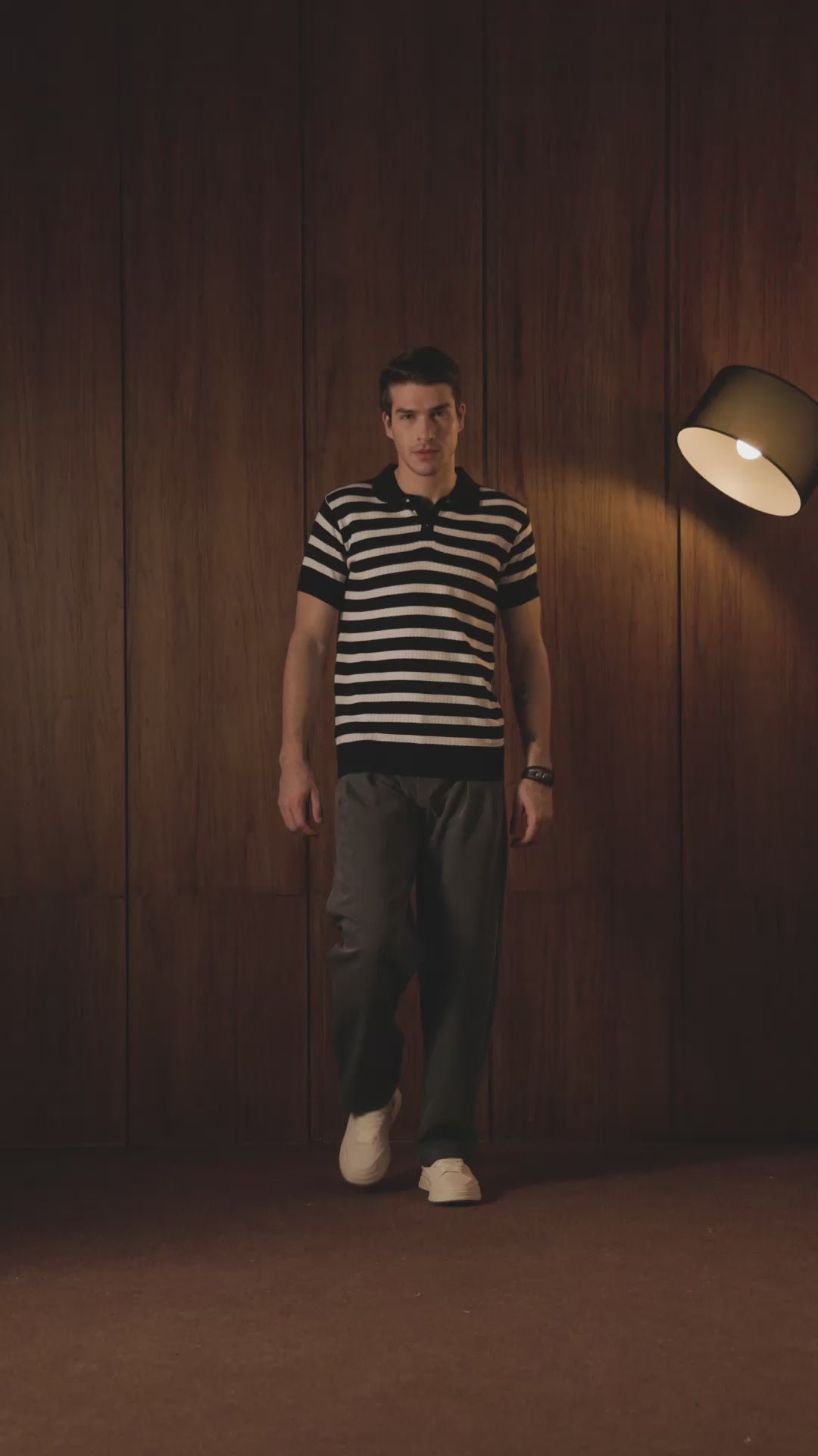 THE NAUTICA STRIPED POLO IN BLACK